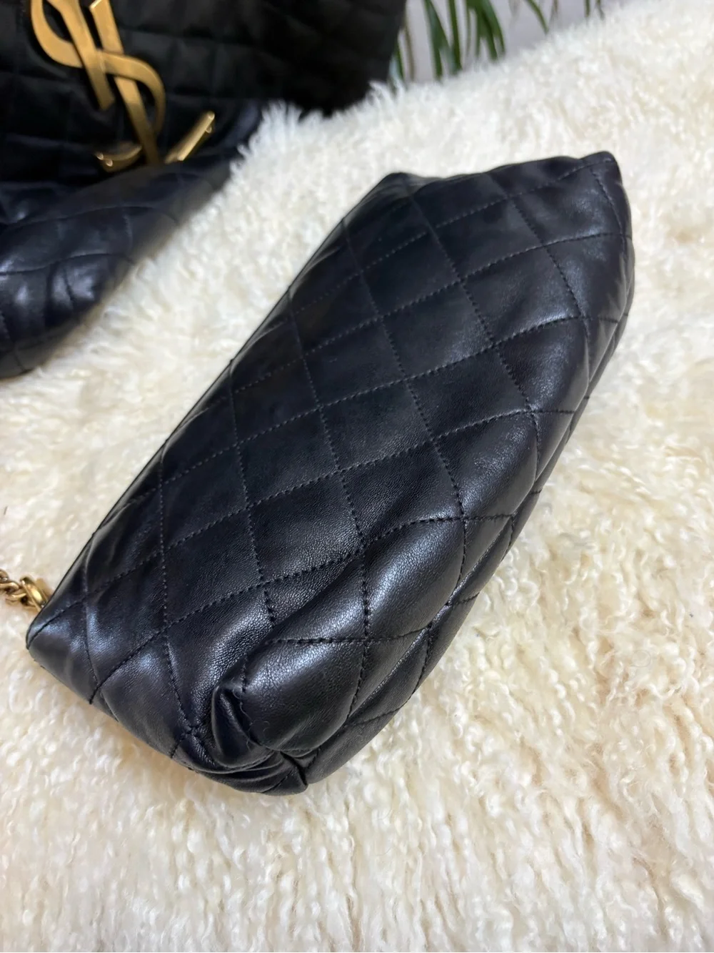 Saint Laurent Black Quilted Leather Icare Maxi. *EUC, NO CALL OUTS